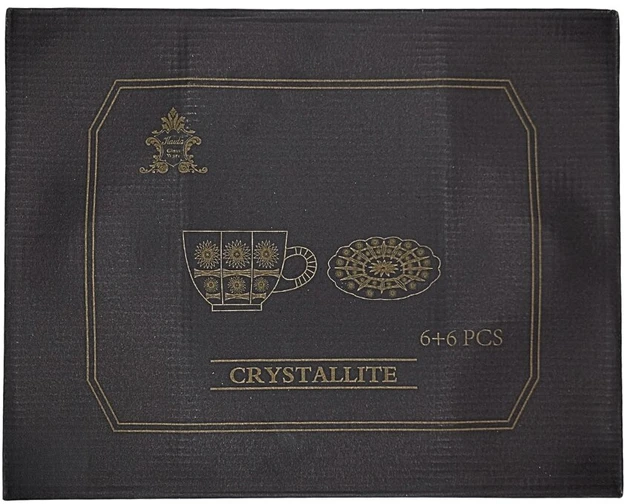 Stiklo puodelis+lėkštutės 6vnt. KD073-12