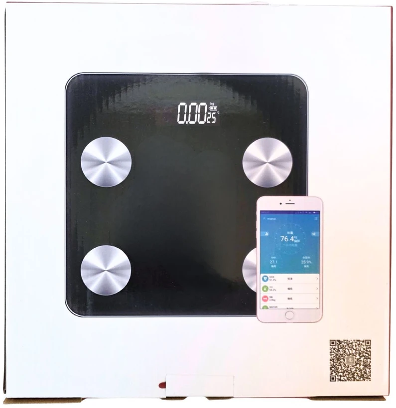 Svarstyklės elektroninės iki 180kg su mobiliąją programėle telefone