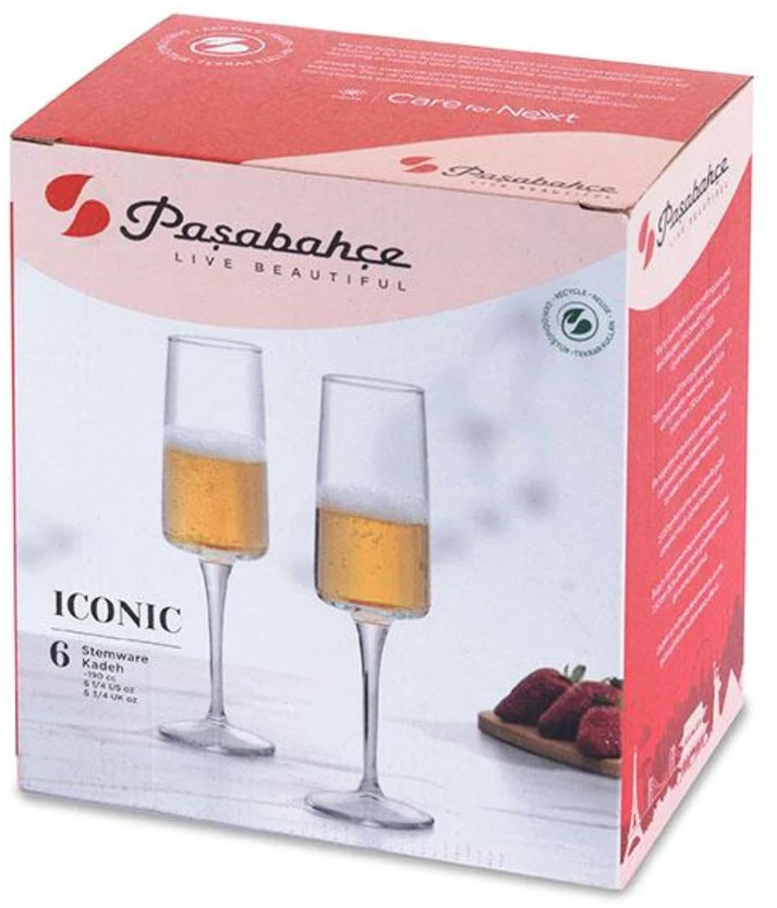 Taurės šampanui Pasabache ICONIC 6 x 190 ml