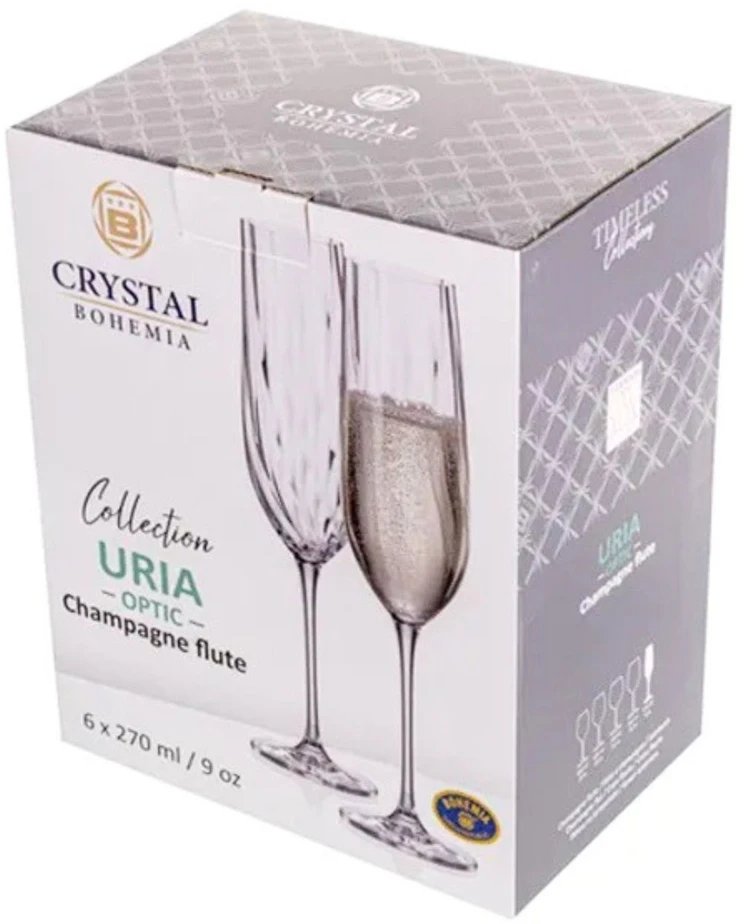 Taurės šampanui URIA OPTIC 6 x 270 ml
