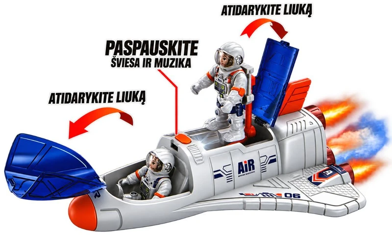 Žaislinė kosminė raketa su astronautu H102