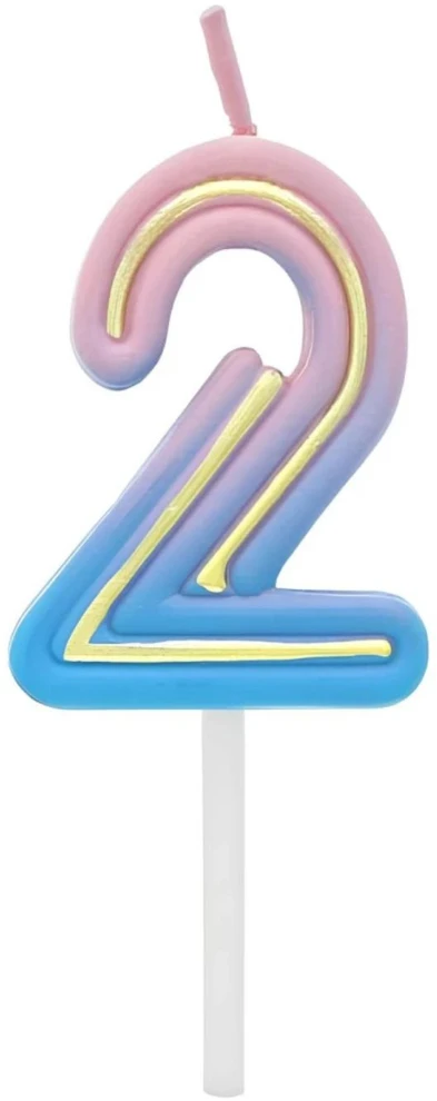 GoDan Žvakutė gimtadienio B&C neon "2"
