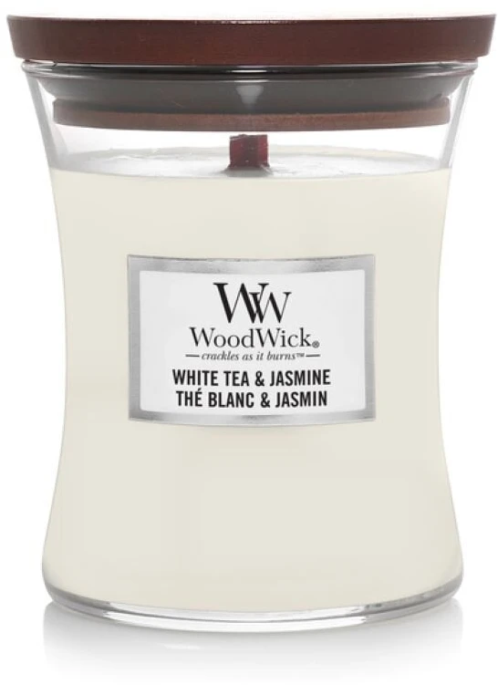 WoodWick Aromatinė žvakė (White Tea & Jasmine), 275 g