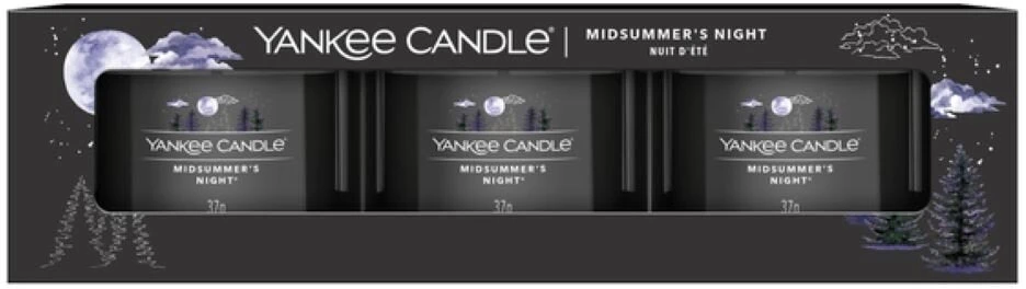 Yankee Candle Aromatinių žvakių rinkinys (Midsummer’s Night), 3 x 37 g