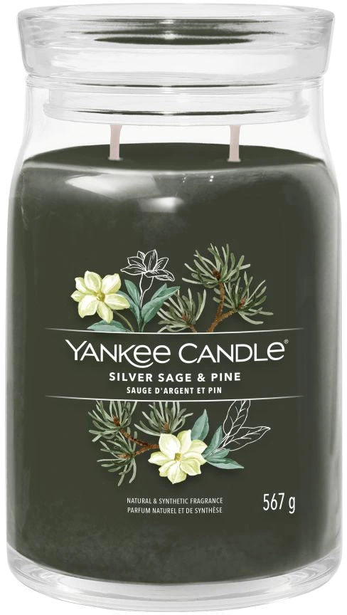 Yankee Candle Sidabrinis Sage & Pine Large Jar 567g
