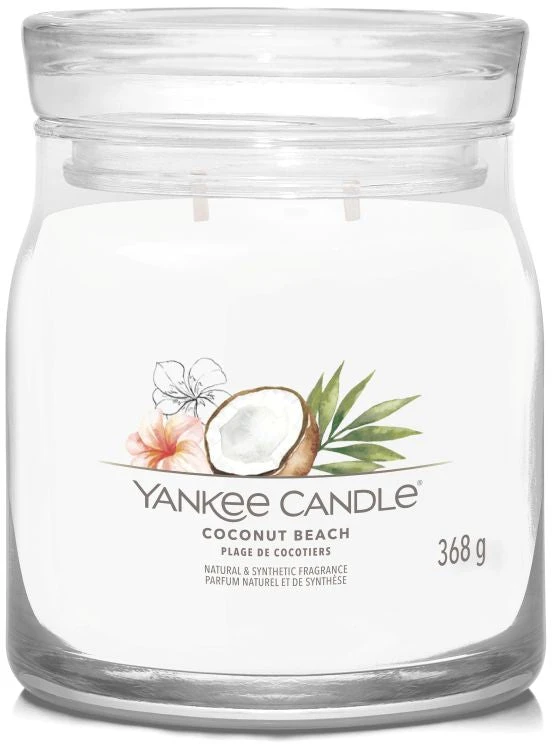 Yankee Candle Aromatinė žvakė Signature glass medium Coconut Beach 368 g