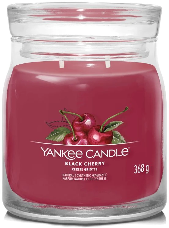 Yankee Candle Aromatinė žvakė Signature glass medium Juodas Cherry 368 g