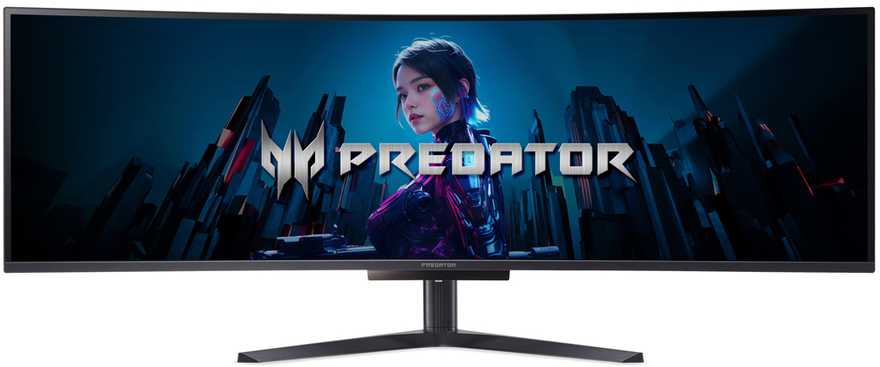 Monitorius ACER Predator X49Xbmipphuzx 49 colių DualQHD OLED 32:9 240Hz 1000cd/m2 HDM2.1 2xDP HUB USB USB C tipo garsiakalbių aukštis