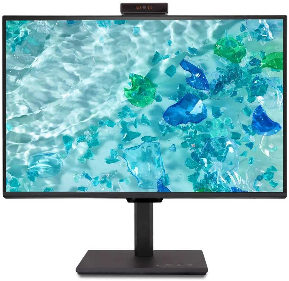 Monitorius „Acer Vero B248WE5wemiqprcuzx“ – 24 colių | IPS | WUXGA | 100 Hz | HDR10 | Adaptyvus sinchronizavimas | USB-C | RJ-45 | 4 USB šakotuvai | Internetinė kamera | „Pivot“ | Aukščio reguliavimas 150 mm | Juodas