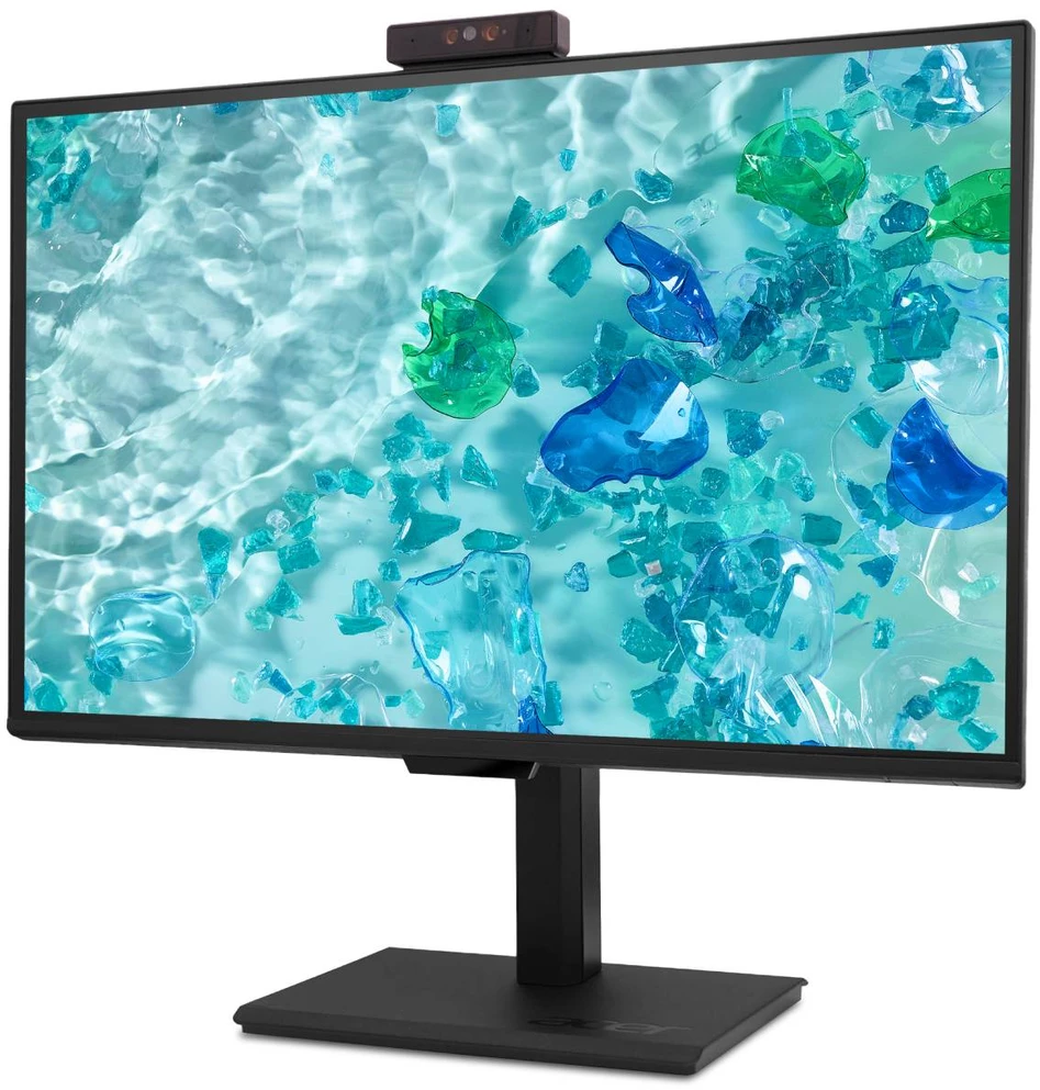 Monitorius „Acer Vero B248WE5wemiqprcuzx“ – 24 colių | IPS | WUXGA | 100 Hz | HDR10 | Adaptyvus sinchronizavimas | USB-C | RJ-45 | 4 USB šakotuvai | Internetinė kamera | „Pivot“ | Aukščio reguliavimas 150 mm | Juodas