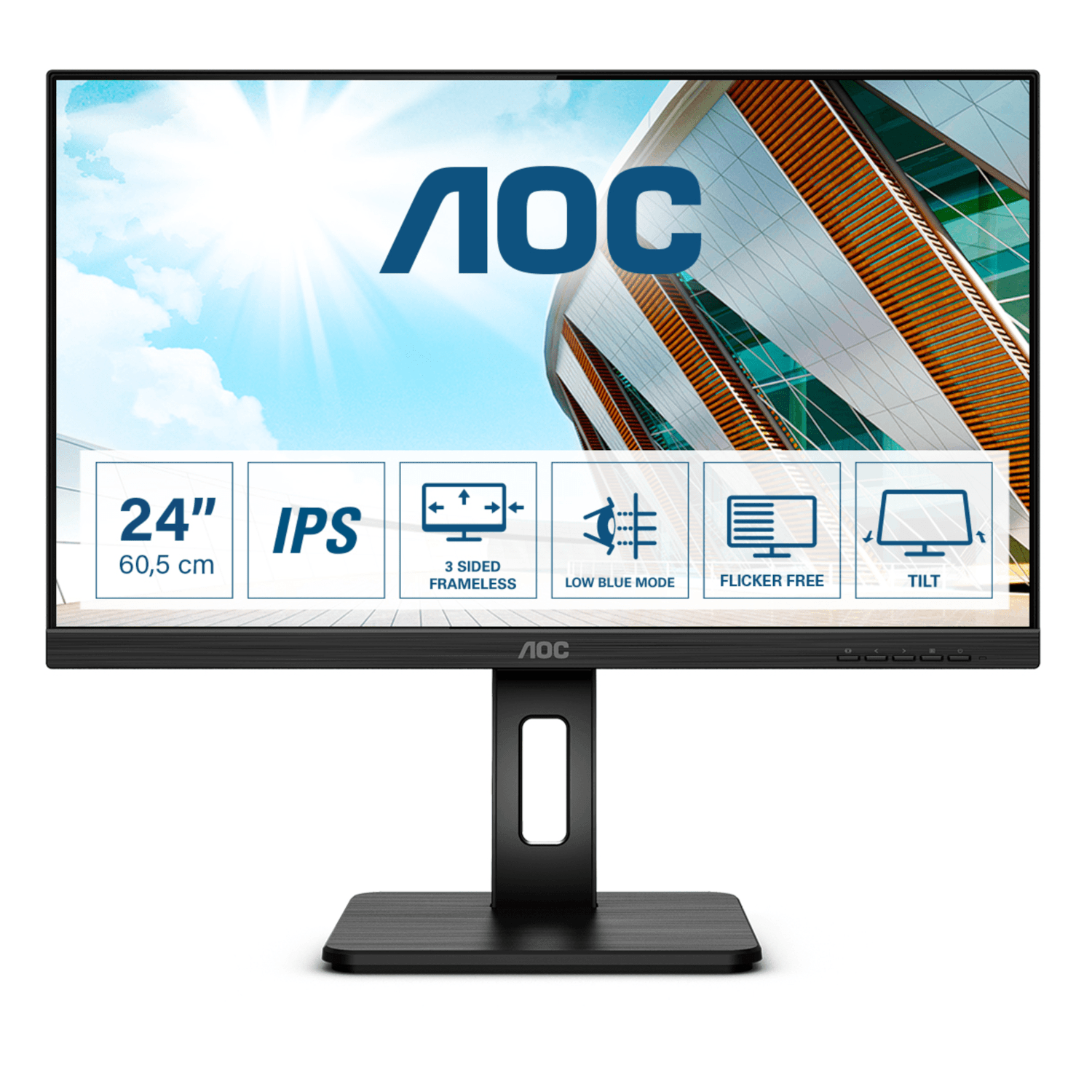 AOC 24P2Q 23,8 colio Full HD monitorius VGA DVI HDMI