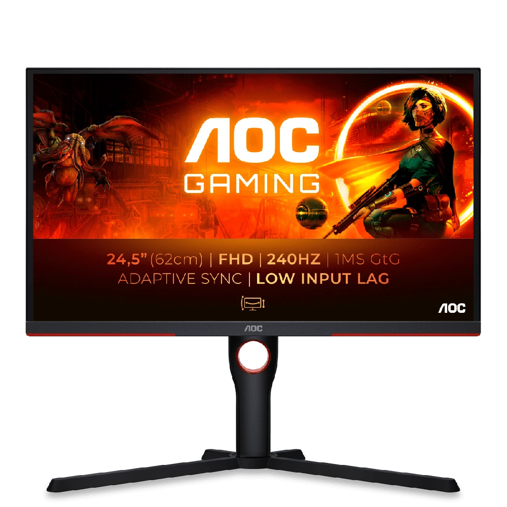 Monitorius AOC Gaming 25G3ZM/BK, 24.5 ", VA, FHD, 1920 x 1080, 16:9, 1 ms, 300 cd/m², 240 Hz