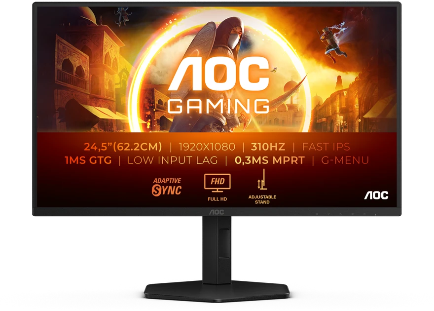 Žaidimų monitorius AOC 25G4SXU 24.5" /Fats IPS/310 Hz/ 1 ms,/FreeSync Prem./ G-Sync comp./ HDR10 /FHD(1920x1080/ 2x HDMI 2.0, 1x DisplayPort 1.4) juodas