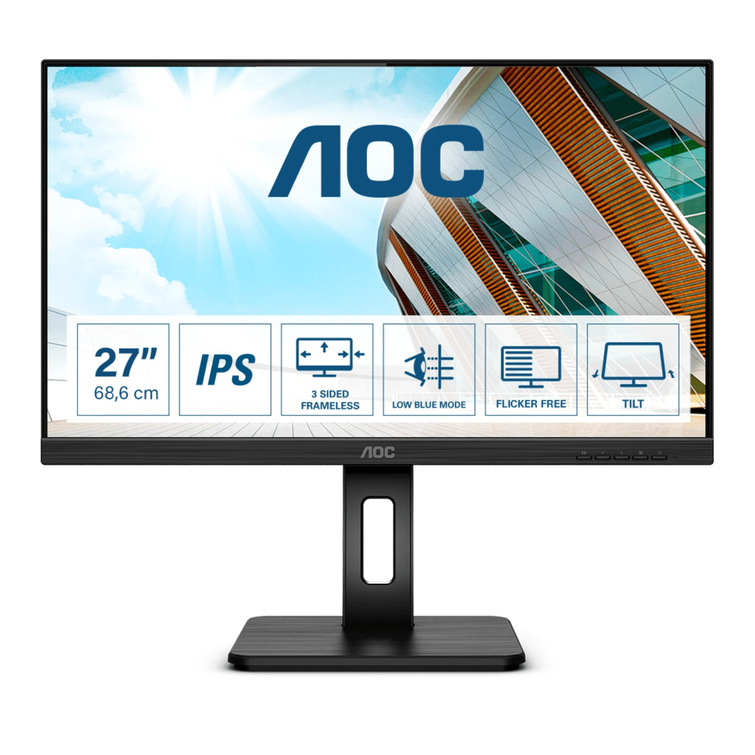 Monitorius AOC 27P2Q 27 colių Full HD monitoriai USB VGA DVI HDMI