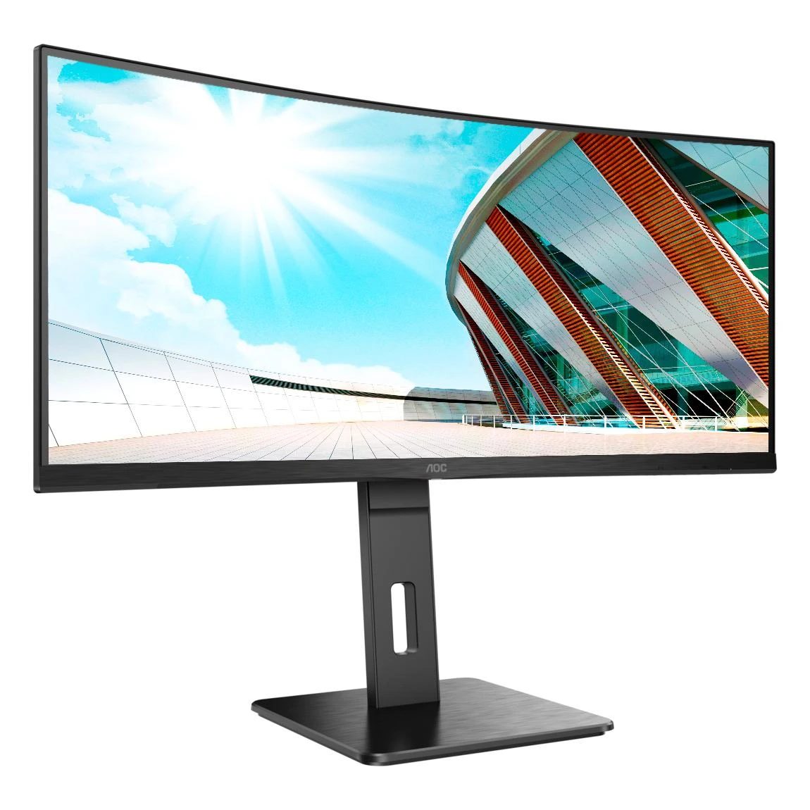 Monitorius AOC CU34P2A 34 colių VA lenktas 3440x1440 H/A 150mm 100hz FreeSync Premium ULTRAWIDE USB HOB GARSIAKARIAI DPx1 HDMIx2 VESA 100x100 PRO LINE