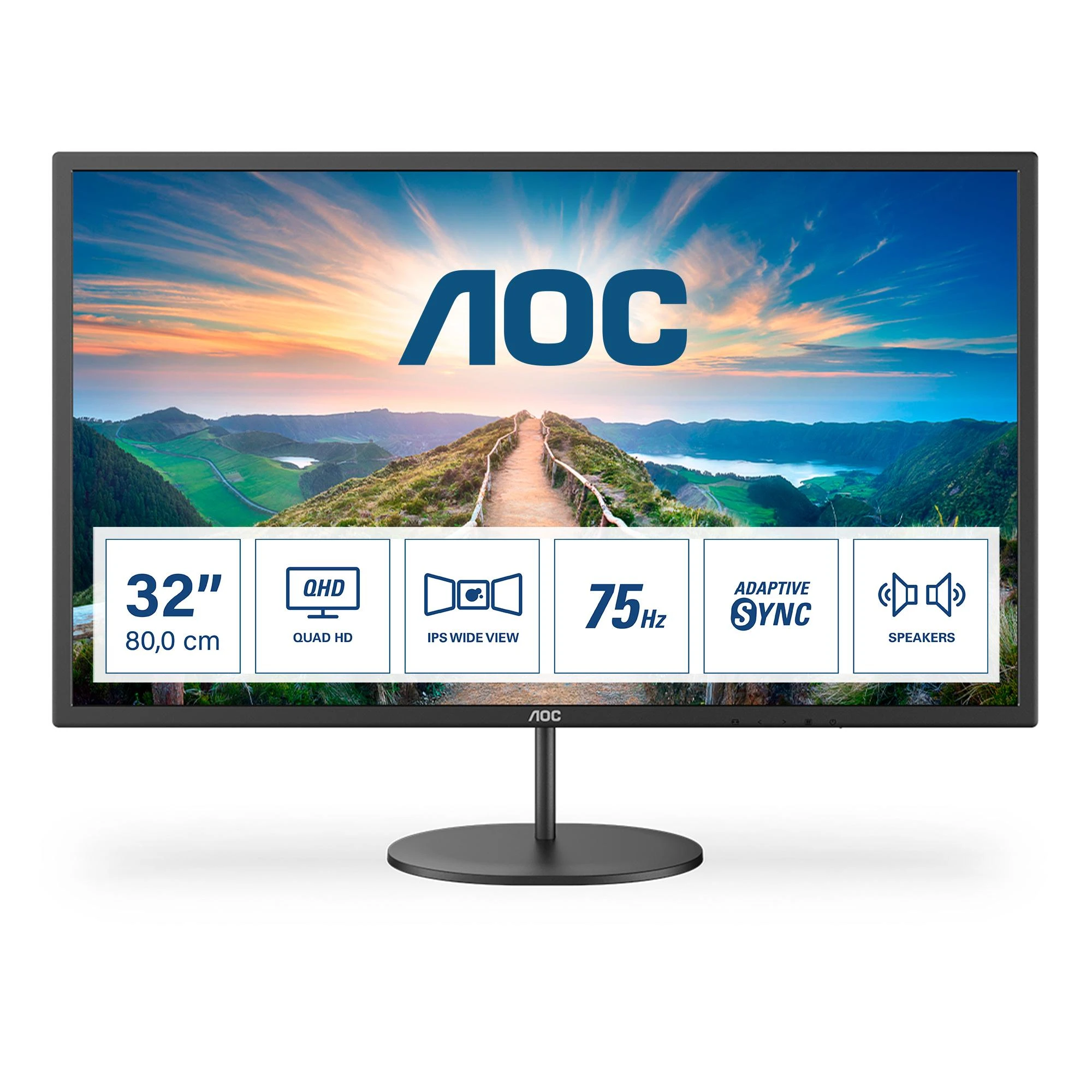 Monitorius AOC Q32V4 31,5 colio IPS su QHD raiškos monitoriumi HDMI DisplayPort