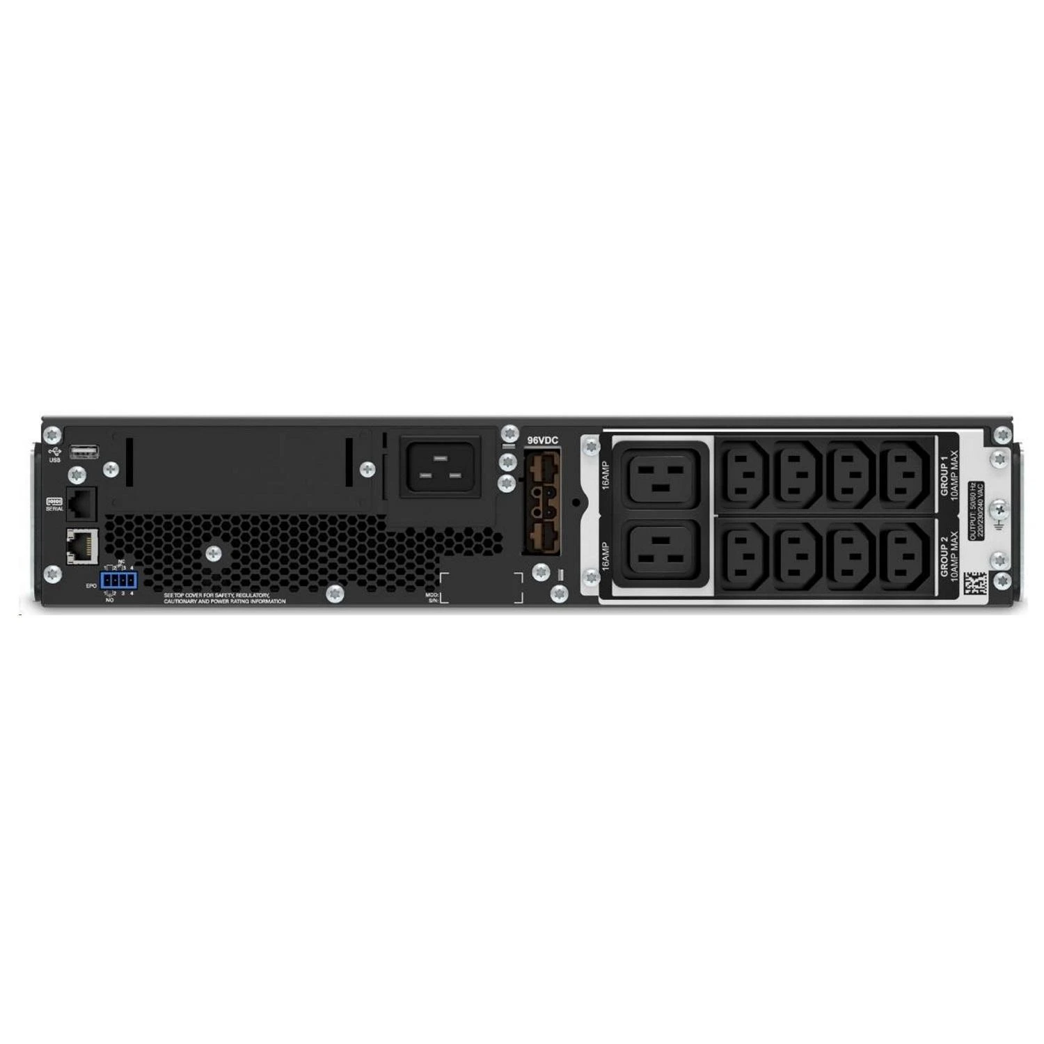 Apc „Smart-UPS SRT“ 3000 VA / 2700 W RM 230 V prijungtas, 4 min. esant pilnai apkrovai