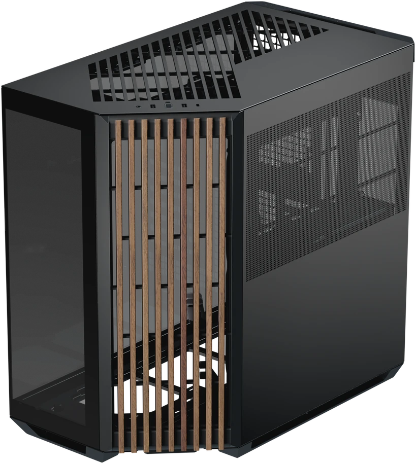 APNX V1 PC-kompiuterio korpusas, Midi-Tower, ATX, Tempered Glass – Holz, juodos spalvos