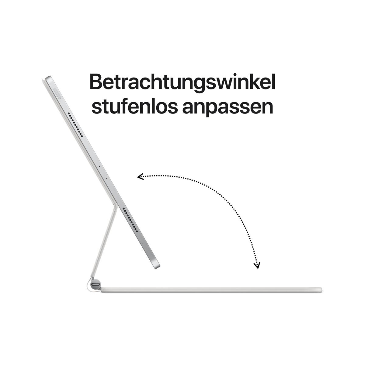 Apple Magic Keyboard, skirtas iPad Air 13 colių (2026) M4 / (2025) M3 / (2024) M2 / iPad Pro 12.9 (2018/2020/2021/2022) – QWERTZ / DE – Balta