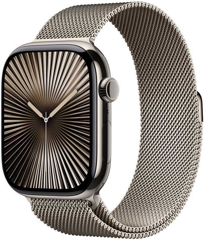 Išmanusis laikrodis Apple Watch Series 10 LTE 46mm natūralaus titano korpusas su natūralia Milano apyranke - M/L