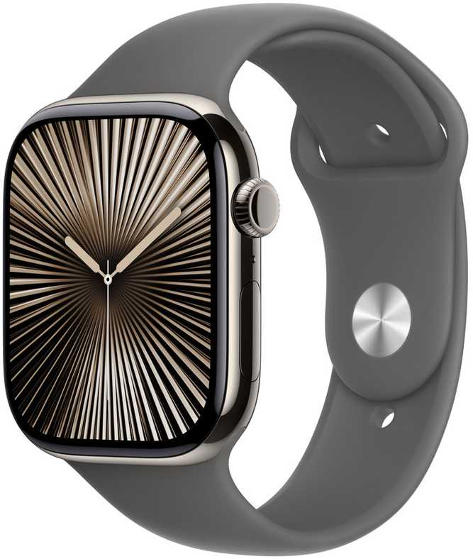 Išmanusis laikrodis Apple Watch 10 GPS + Cellular 46mm Natural Titanium S/M Gray (MWY93QF/A)