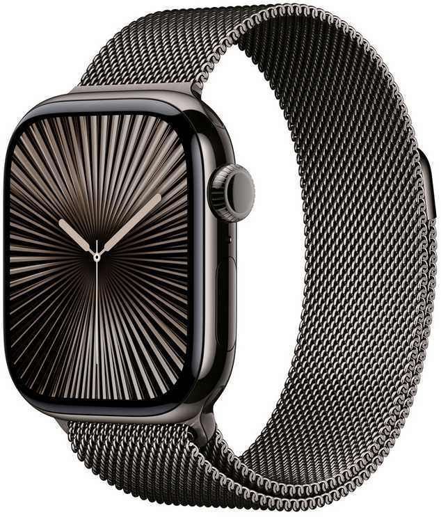 Išmanusis laikrodis Apple Watch Series 10 LTE 42mm titano korpusas su Milanese apyranke Slate