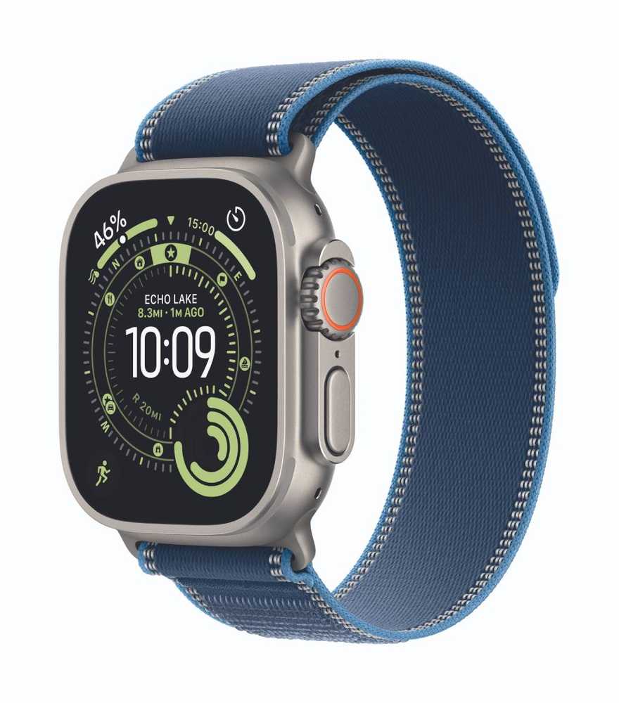 Išmanusis laikrodis Apple Watch Ultra 3 (2025) 5G 49mm Natural Titanium Case with Trail Loop S/M - Mėlyna/Bright Mėlyna