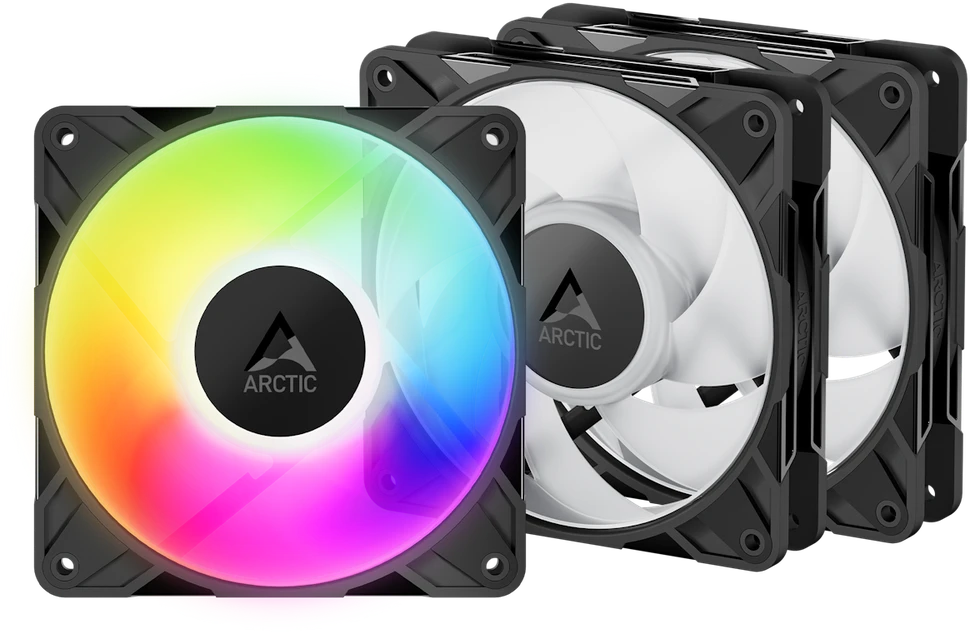 ARCTIC P12 PRO Reverse ventiliatorių rinkinys su RGB apšvietimu