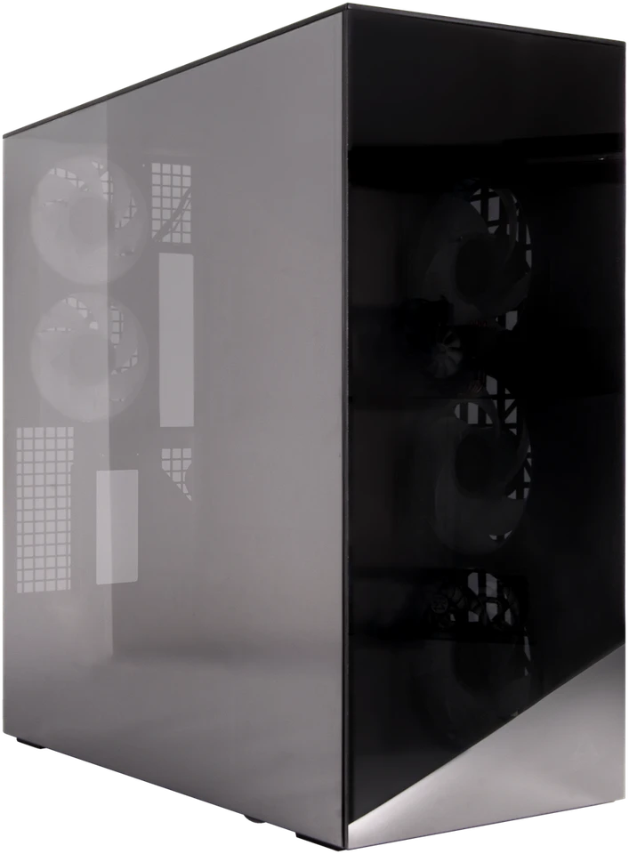 Arctic Xtender (Juodas) mirrow juodas window with GPU vertical mount