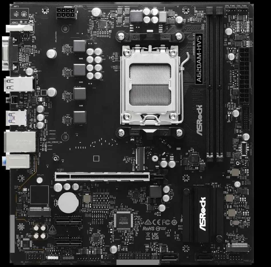 Asrock A620AM-HVS AMD A620A Lizdas AM5 mikro ATX
