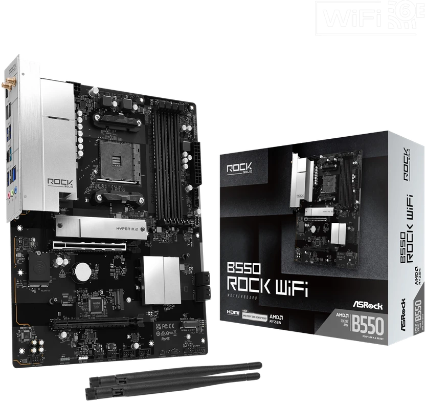 pagrindinė plokštė ASRock B550 ROCK WIFI