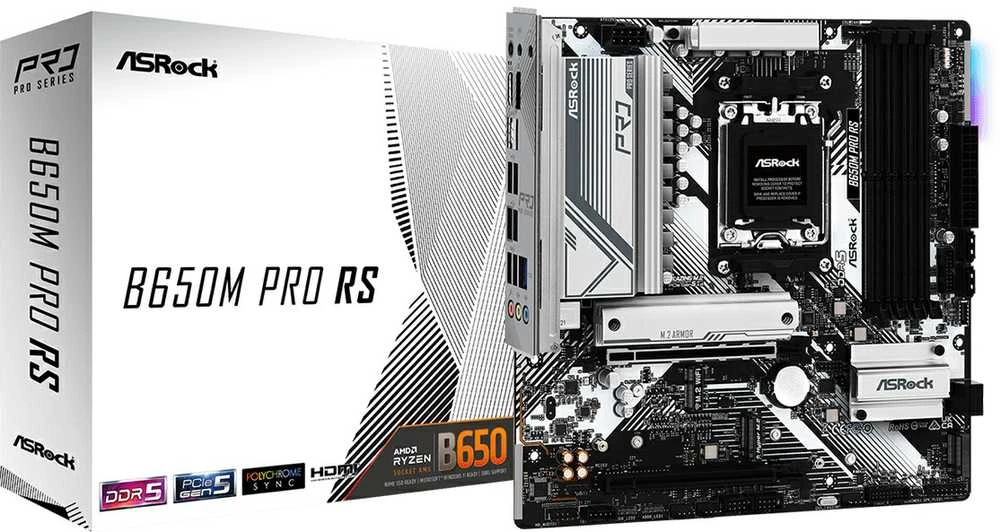 Pagrindinė plokštė ASRock B650M Pro RS, AM5, Micro-ATX, DDR5