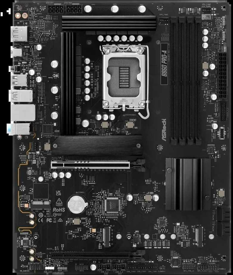 Asrock B860 Pro-A Intel B860 LGA 1851 (Socket V1) ATX pagrindinė plokštė
