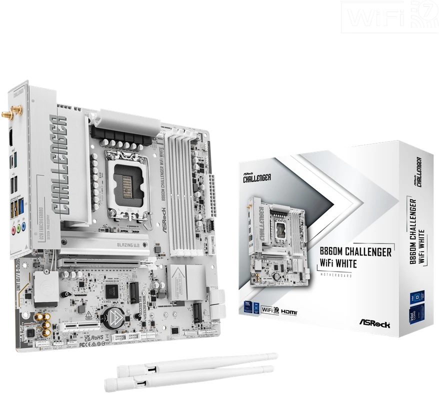 Pagrindinė plokštė ASRock B860M CHALLENGER WIFI Baltas motherboard