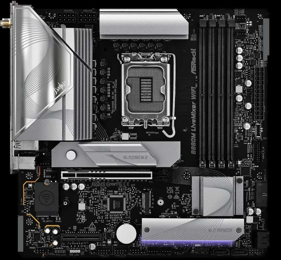 Pagrindinė plokštė Asrock B860M LiveMixer WiFi Intel B860 LGA 1851 (Socket V1) micro ATX