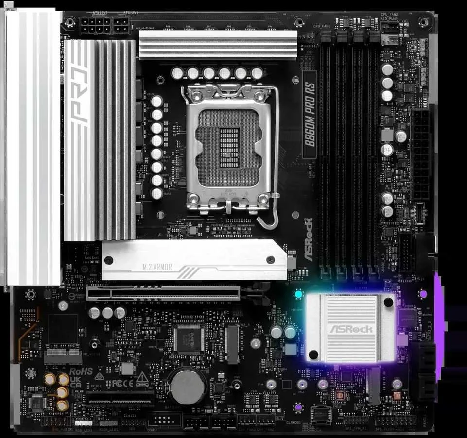 Asrock B860M Pro RS Intel B860 LGA 1851 (Socket V1) micro ATX pagrindinė plokštė