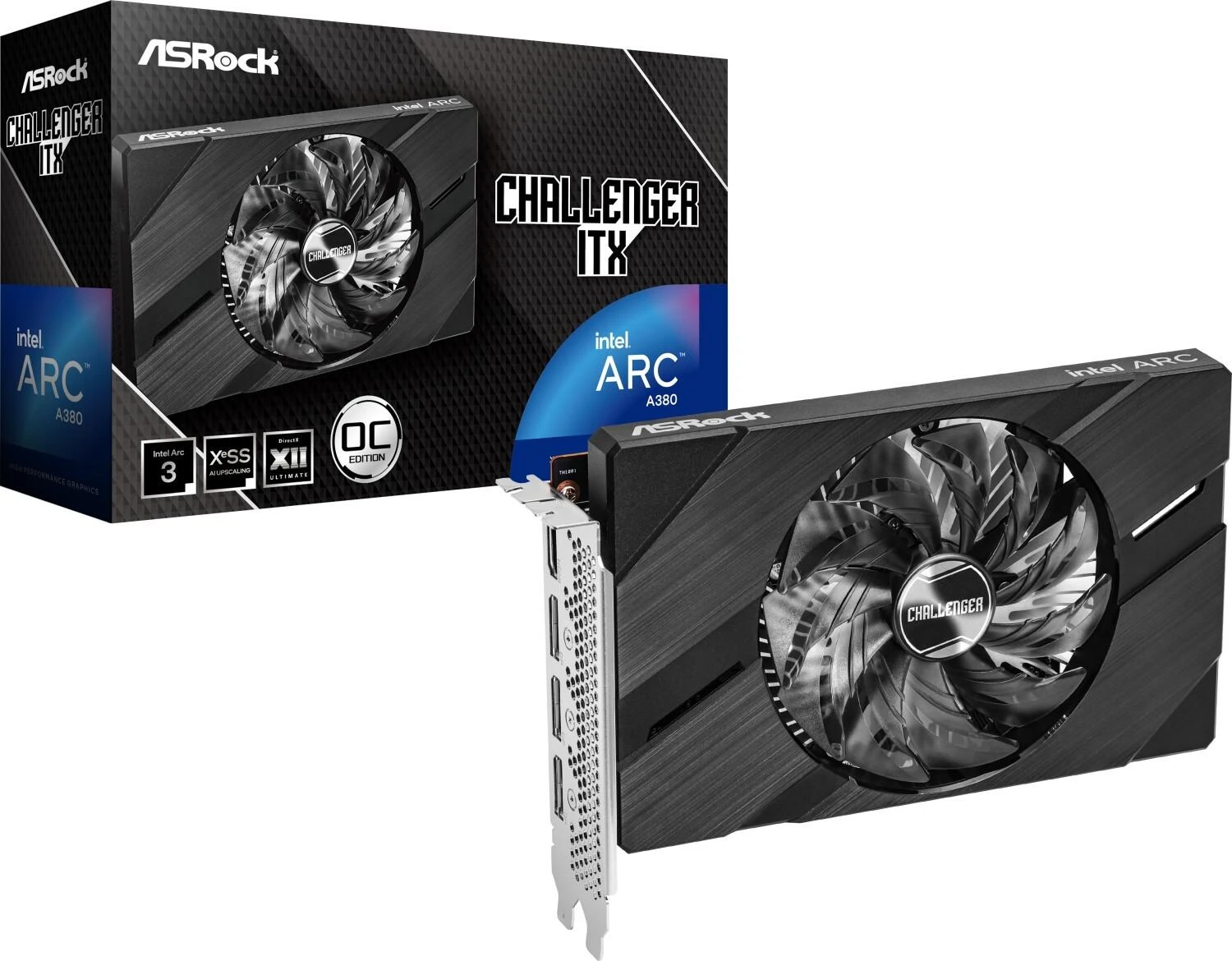 Vaizdo plokštė ASRock Intel Arc A380 Challenger ITX 6GB OC GDDR6 (A380CLI6GO)