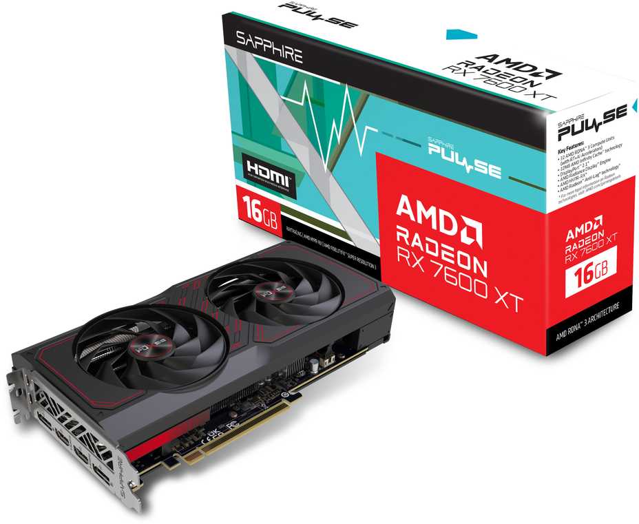 Vaizdo plokštė SAPPHIRE PULSE AMD RADEON RX 7600 XT GAMING OC 16GB GDDR6 DUAL HDMI DUAL DP