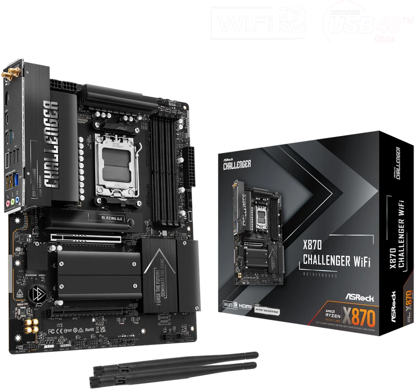 Pagrindinė plokštė Asrock X870 Challenger WiFi AMD X870 Socket AM5 ATX