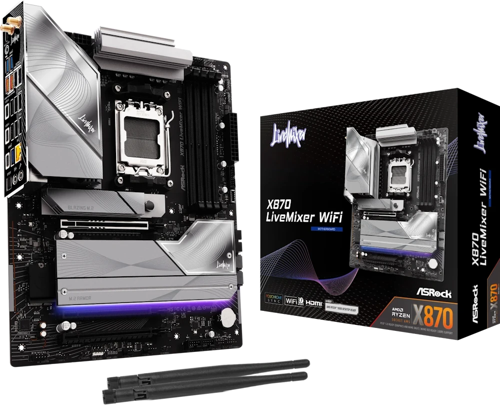 Pagrindinė plokštė Asrock X870 LiveMixer WiFi AMD X870 Socket AM5 ATX