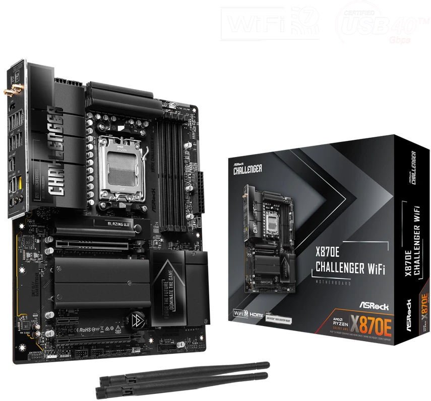 Pagrindinė plokštė Pamatplate ASRock ASRock X870E Challenger WiFi AM5 ATX HDMI/USB-C