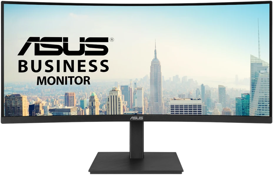 Monitorius ASUS VA34VCPSR 34 colių VA WLED lenktas 1500R UWQHD 21:9 100Hz 300cd/m2 4ms HDMI DP USB-C USB šakotuvas 3xUSB 3.2 G1 Type-A RJ45 Juodas