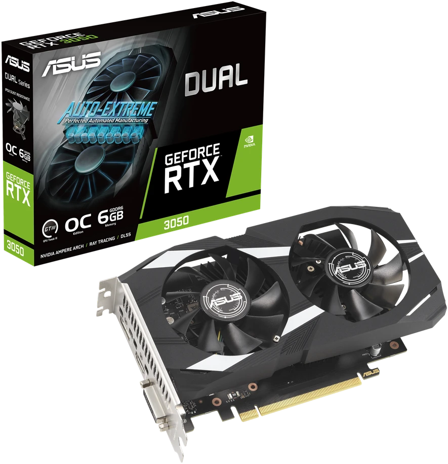 Vaizdo plokštė ASUS Dual GeForce RTX 3050 OC Edition 6GB GDDR6