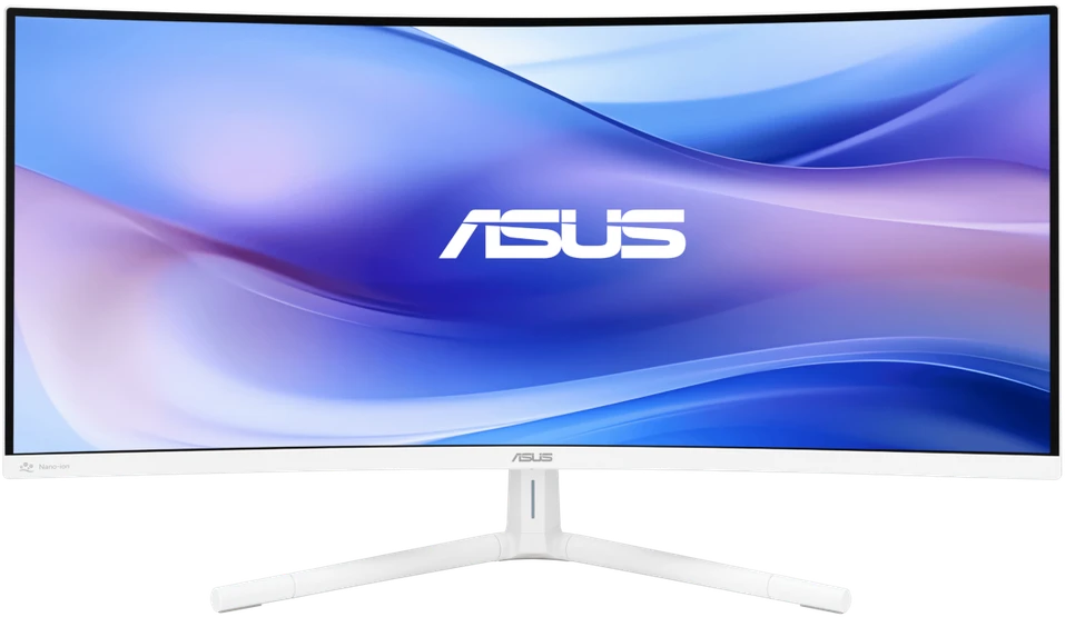 Monitorius ASUS VU34WCIP-W 34 colių VA WLED lenktas 1500R UWQHD 21:9 100Hz 300cd/m2 1ms HDMI DP USB-C USB šakotuvas: 4xUSB 3.2 G1 Type-A Baltas