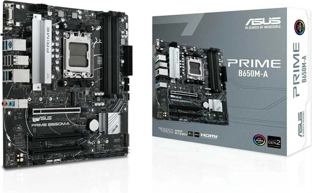 Pagrindinė plokštė ASUS AMD B650 / SAM5 / MicroATX / Memory DDR5 / Atminties lizdai 4 / 2xPCI-Express 4.0 1x / 1xPCI-Express 4.0 16x / 2xM.2 / 1x15pin D-sub / 1xHDMI / 1xDisplayPort / 2xAudio-In / 1xAudio-Out / 4xUSB 2.0 / 4xUSB 3.2 / 1xPS/2 / 1xRJ45