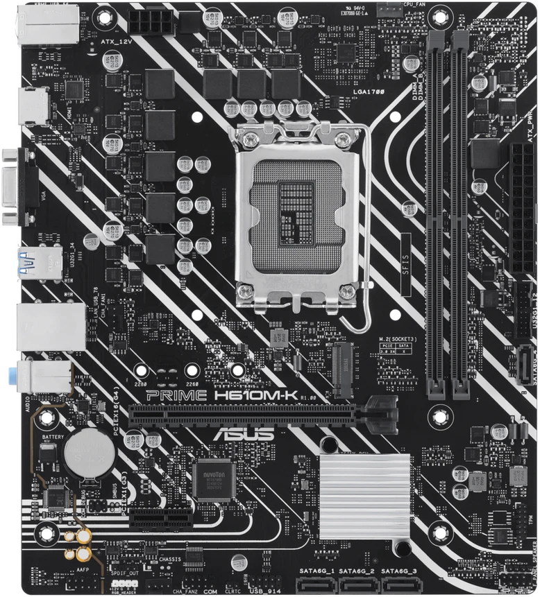 Pagrindinė plokštė MB ASUS PRIME H610M-K D4 ARGB (Intel.1700.DDR4.mATX)
