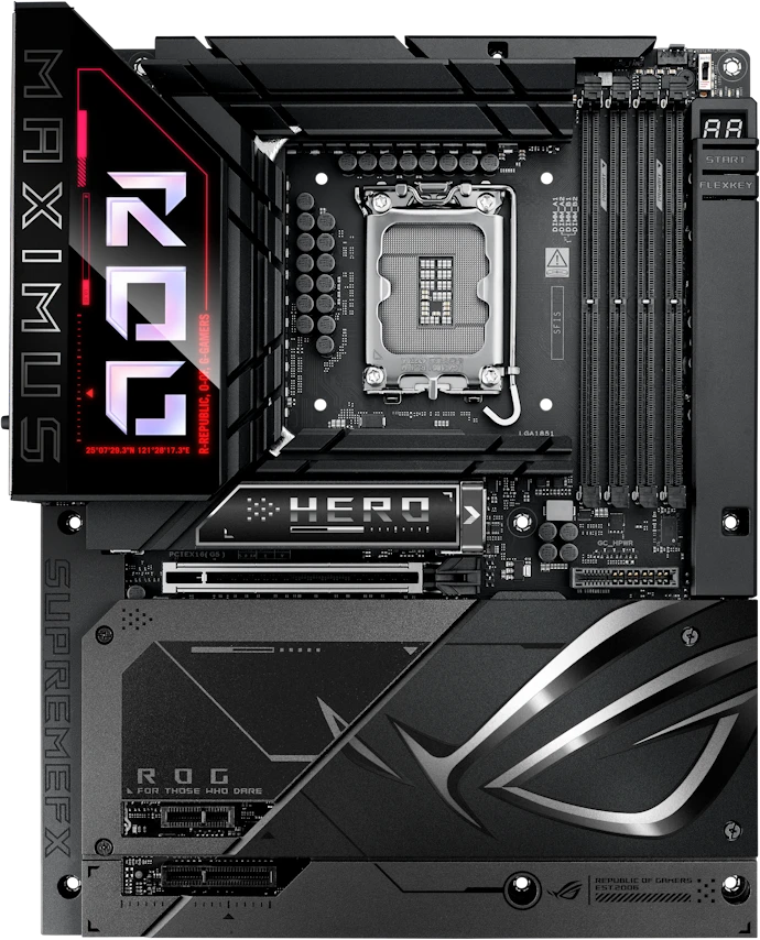 Pagrindinė plokštė MB ASUS ROG MAXIMUS Z890 HERO BTF (Intel.LGA1851.DDR5.ATX)