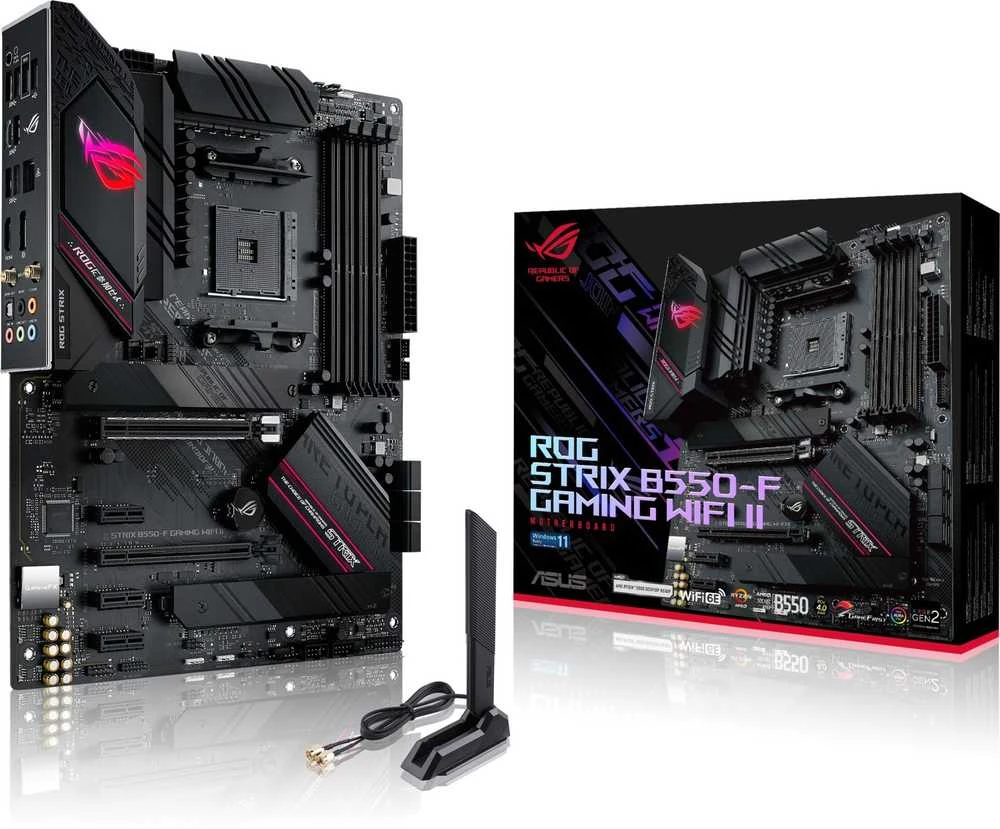 Pagrindinė plokštė ASUS AMD B550 SAM4/ATX/Memory DDR4/Atminties lizdai 4/3xPCI-Express 3.0 1x/1xPCI-Express 3.0 4x/1xPCI-Express 4.0 16x/2xM.2/STRIXB550-FGAMWIFIII
