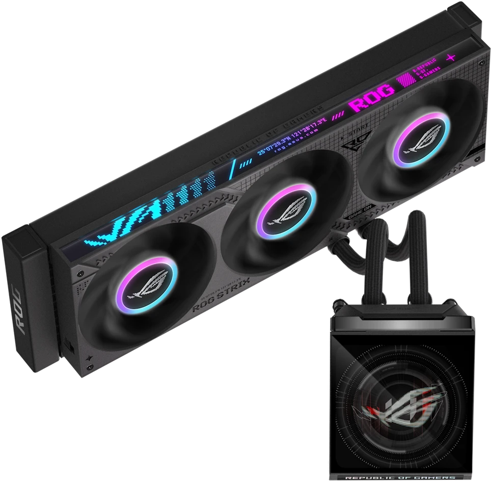 Asus ROG STRIX SLC IV 360 ARGB LCD AiO-Wasserkühlung – 360mm, juodos spalvos