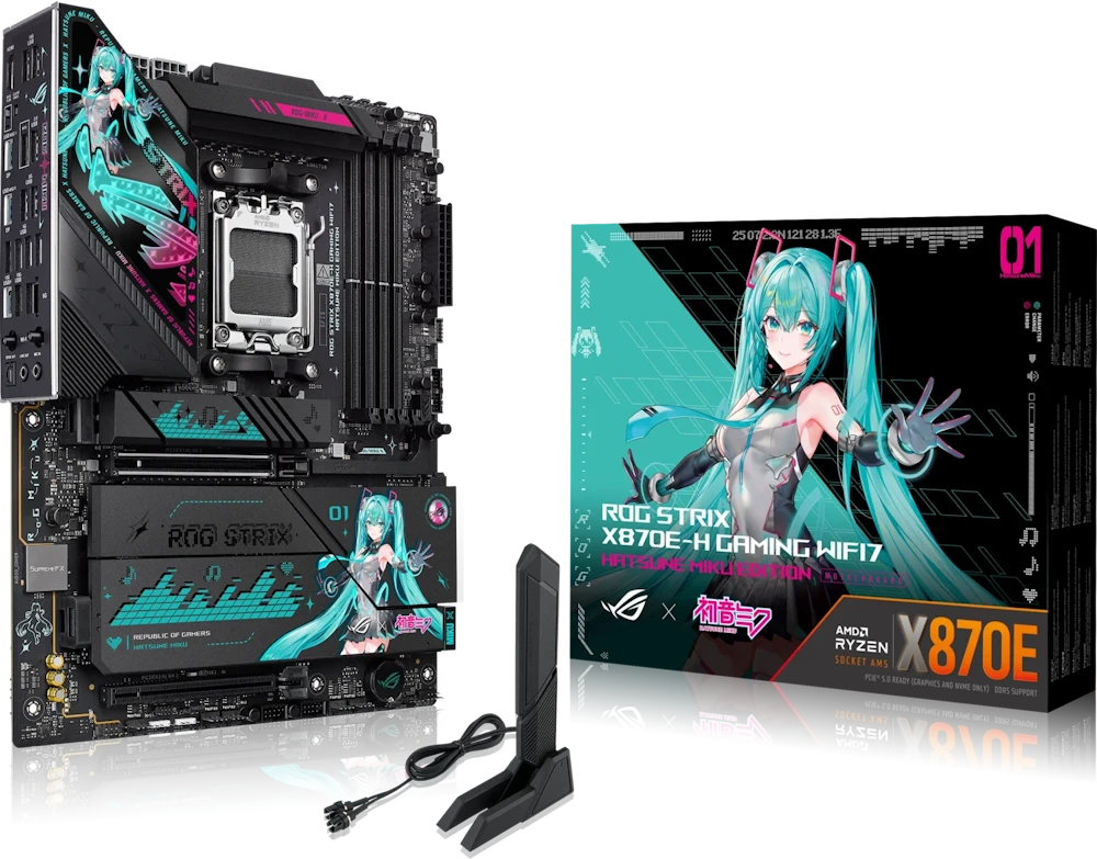 Pagrindinė plokštė ASUS ROG STRIX X870E-H GAMING WIFI7 HATSUNE MIKU EDITION